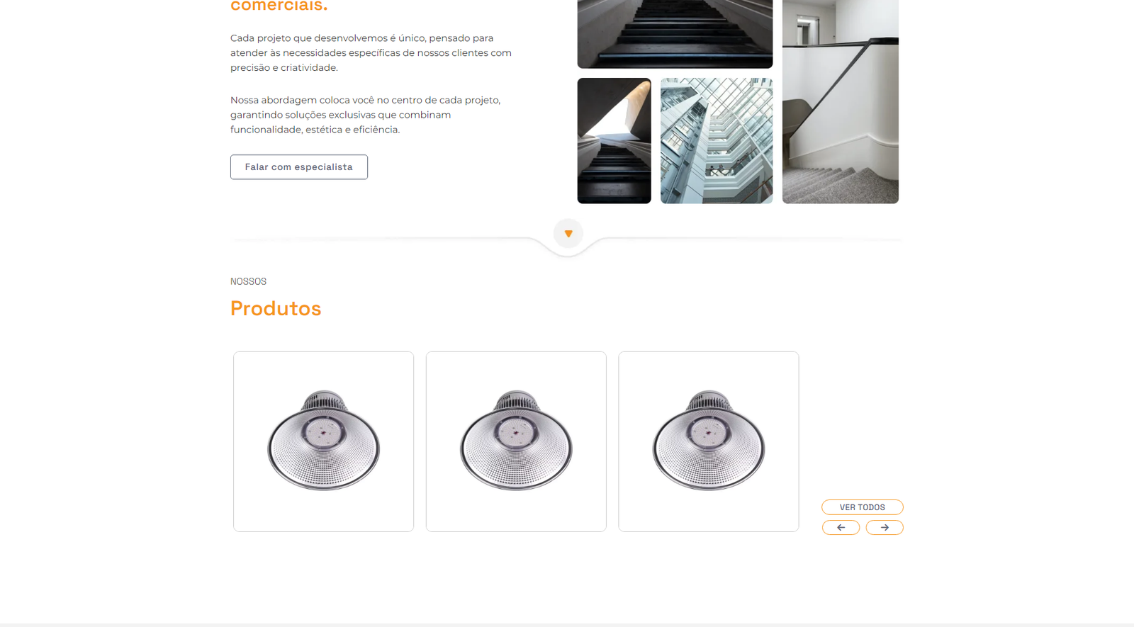 Case Unilumi - segunda se??o do site institucional